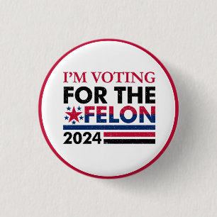 Grappige Trump Felon Ronde Button 3,2 Cm