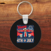 Grappige Trump Fijne 4 juli Sleutelhanger (Voorkant)