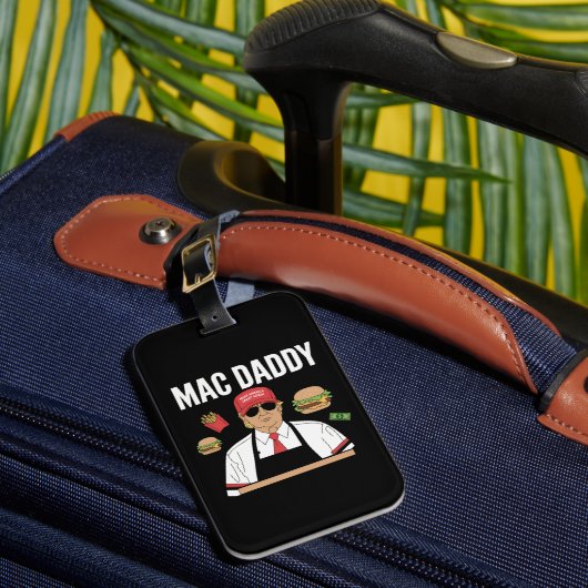 Grappige Trump friet maken frietjes Mac Daddy Bagagelabel (Voorkant Insitu 1)