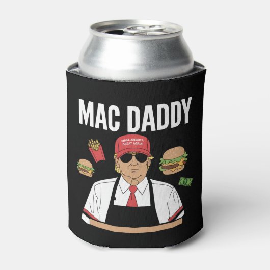 Grappige Trump friet maken frietjes Mac Daddy Blikjeskoeler (Blikje Voorkant)