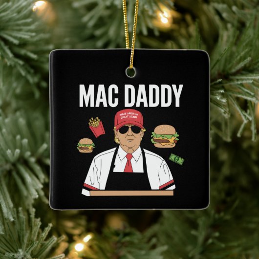 Grappige Trump friet maken frietjes Mac Daddy Keramisch Ornament (Boom)