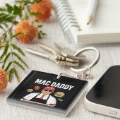 Grappige Trump friet maken frietjes Mac Daddy Sleutelhanger (Voorkant Rechts)