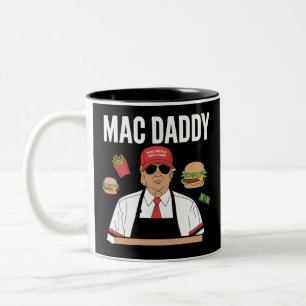 Grappige Trump frietjes maken frietjes Mac Daddy Tweekleurige Koffiemok