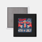 Grappige Trump Gelukkige 4e Juli Magneet (Voorkant / Achterkant)