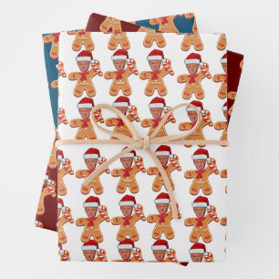 Grappige Trump Gingerbread Custom Face Foto Inpakpapier Vel
