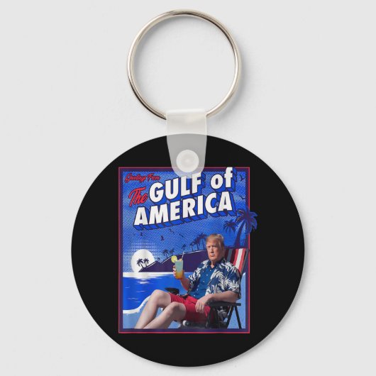 Grappige Trump Golf van Amerika Sleutelhanger (Voorkant)