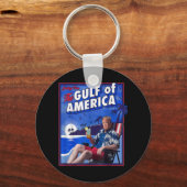Grappige Trump Golf van Amerika Sleutelhanger (Voorkant)