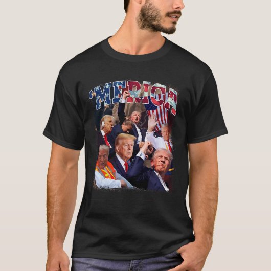 Grappige Trump Golf van Amerika Trump 4 juli gesch T-shirt (Voorkant)