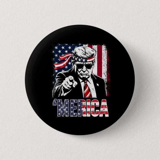 Grappige Trump Golf van Amerika Trump Kleding 3 Ronde Button 5,7 Cm (Voorkant)