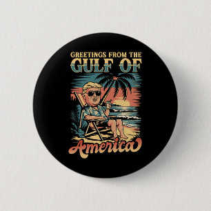 Grappige Trump groet uit de patriottische Golf van Ronde Button 5,7 Cm
