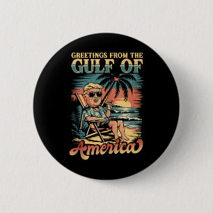 Grappige Trump groet uit de patriottische Golf van Ronde Button 5,7 Cm