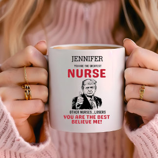 Grappige Trump Grootste Verpleegster Gepersonalise Koffiemok
