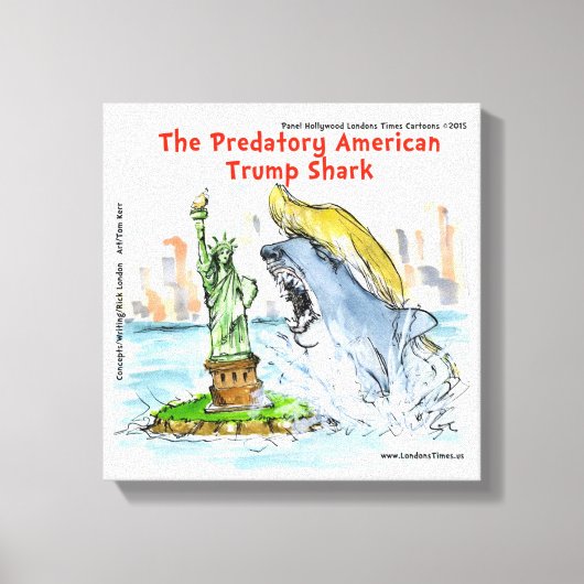 Grappige Trump Haai Canvas Print van Rick London (Voorkant)