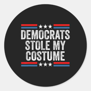 Grappige Trump Halloween kostuum Democraten stal m Ronde Sticker