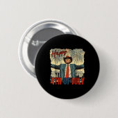 Grappige Trump Happy 4 juli Onafhankelijkheidsdag Ronde Button 5,7 Cm (Voorkant /achterkant)
