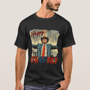 Grappige Trump Happy 4 juli Onafhankelijkheidsdag T-shirt