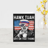 Grappige Trump Hawk Tuah - Spit On That Thang Meme Kaart (Gele Bloem)