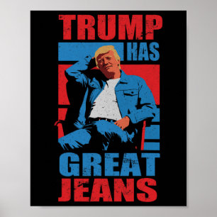 Grappige Trump Heeft Grote Broek Humor Mannen Vrou Poster