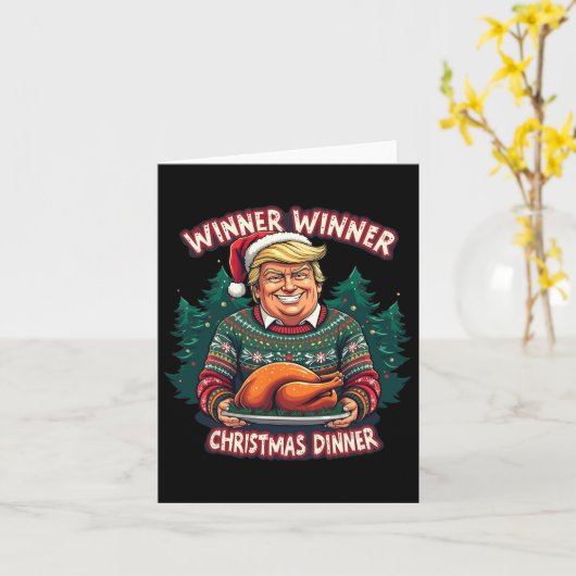 Grappige Trump Humor kerstwinnaar Kaart (Gele Bloem)