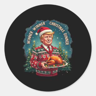 Grappige Trump Humor kerstwinnaar Ronde Sticker