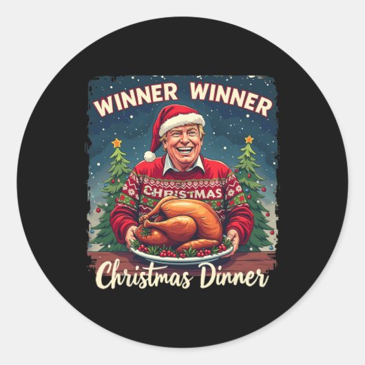 Grappige Trump Humor Mannen Vrouwen Winner Christm Ronde Sticker (Voorkant)