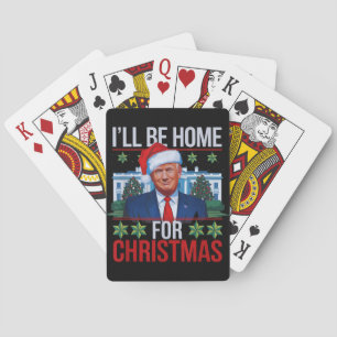 Grappige Trump, ik ben thuis voor lelijke kerst Pokerkaarten