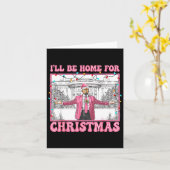 Grappige Trump, ik zal thuis zijn voor Kerstmis Ke Kaart (Gele Bloem)