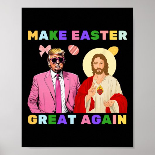 Grappige Trump Jezus Christus Maak Pasen Groot Aga Poster (Voorkant)