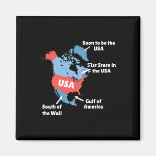Grappige Trump-kaart van de VS - Canada Magneet