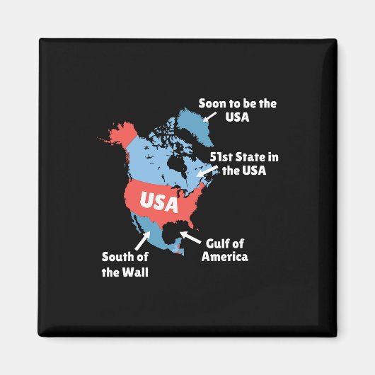 Grappige Trump-kaart van de VS - Canada Magneet (Voorkant)