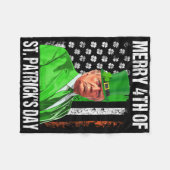 Grappige Trump Kabouter Hoed Gelukkig 4e St Patric Fleece Deken (Voorkant (Horizontaal))