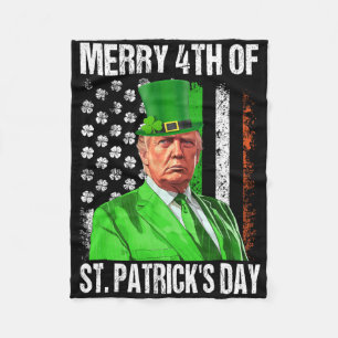 Grappige Trump Kabouter Hoed Gelukkig 4e St Patric Fleece Deken