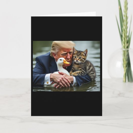 Grappige Trump Kat En Eend Memes Kerstmis Hallowee Kaart (Voorkant)
