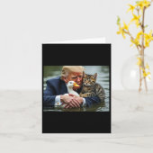 Grappige Trump kat en eend memes Kerstmis Hallowee Kaart (Gele Bloem)