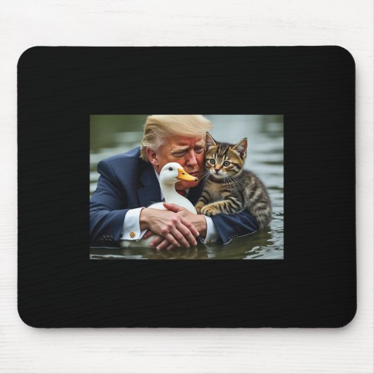 Grappige Trump kat en eend memes Kerstmis Hallowee Muismat (Voorkant)