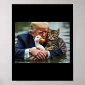 Grappige Trump kat en eend memes Kerstmis Hallowee Poster (Voorkant)
