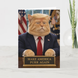 Grappige Trump Kat Portret – Maak Amerika Weer Poe Kaart
