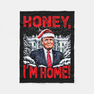 Grappige Trump Kerst Honey Im Home Donald Trump Ch Fleece Deken