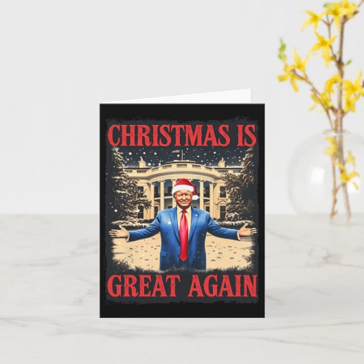 Grappige Trump kerst is weer geweldig kerstpyjama Kaart (Gele Bloem)