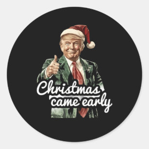 Grappige Trump-kerst kwam begin dit jaar 2024 Ronde Sticker