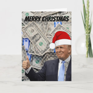 Grappige Trump Kerstkaart, $2.000 cheque Kaart