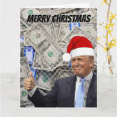 Grappige Trump Kerstkaart, $2.000 Kaart (Gele Bloem)