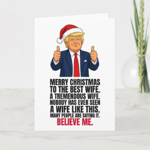 Grappige Trump Kerstkaart voor Vrouw Feestdagen Kaart