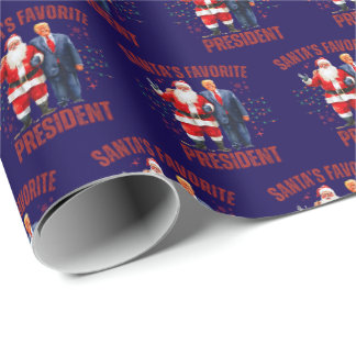 Grappige Trump Kerstman Favoriete President Kerstm Cadeaupapier