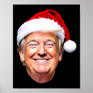 Grappige Trump kerstman hoed Donald Trump Kerstmis Poster