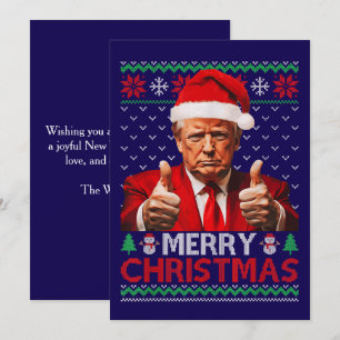 Grappige Trump Kerstman Hoed Prettig Kerstman Leli Feestdagenkaart