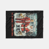 Grappige Trump kerstman Ik zal thuis zijn voor Ker Fleece Deken (Voorkant (Horizontaal))