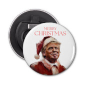 Grappige Trump Kerstman Kaart Button Flesopener (Voorkant)