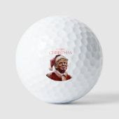 Grappige Trump Kerstman Kaart Golfballen (Voorkant)