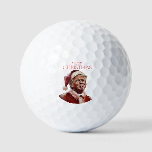 Grappige Trump Kerstman Kaart Golfballen (Voorkant)
